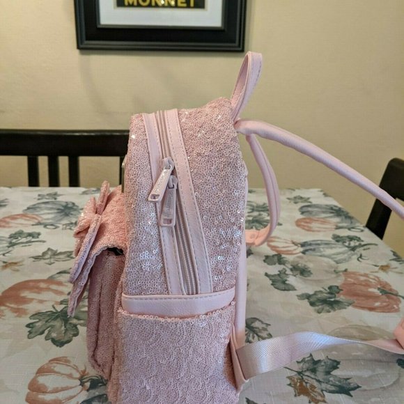 Disney Parks Millennial Pink Sequin Loungefly Backpack and Wallet Set main image 13